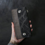 【2025 MOTOR SPECIAL】RLW1 墨染めエレファント × マットバケッタ ≪SUMI≫ トラッカーズロングウォレット