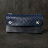 【2025 MOTOR SPECIAL】RLW1 藍染めパイソン × ブライドルレザー ≪INDIGO≫ トラッカーズロングウォレット