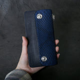 【2025 MOTOR SPECIAL】RLW1 藍染めパイソン × ブライドルレザー ≪INDIGO≫ トラッカーズロングウォレット