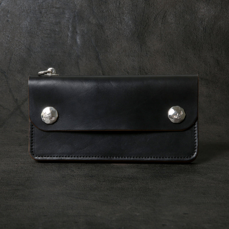 【2025 MOTOR SPECIAL】RLW1 ハンドダイ・イタリアンホースバット ≪BLACK≫ トラッカーズロングウォレット