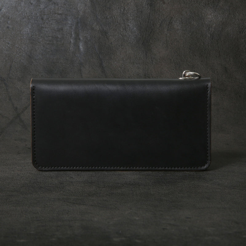 【2025 MOTOR SPECIAL】RLW1 ハンドダイ・イタリアンホースバット ≪BLACK≫ トラッカーズロングウォレット