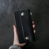 【2025 MOTOR SPECIAL】RLW1 ハンドダイ・イタリアンホースバット ≪BLACK≫ トラッカーズロングウォレット