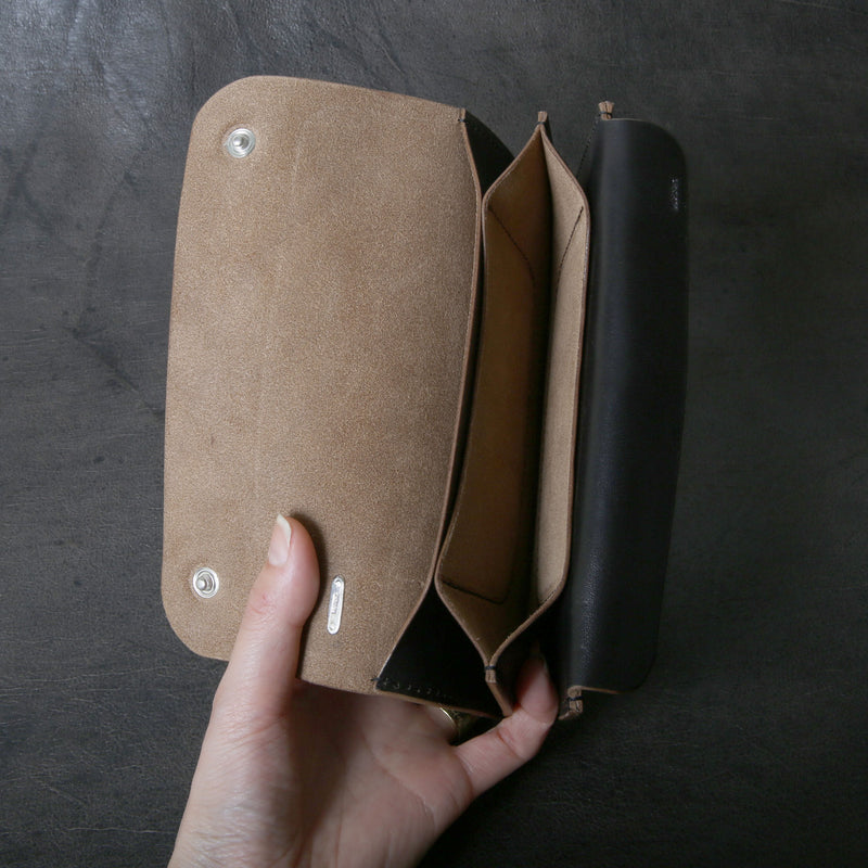 【2025 MOTOR SPECIAL】RLW1 ハンドダイ・イタリアンホースバット ≪BLACK≫ トラッカーズロングウォレット