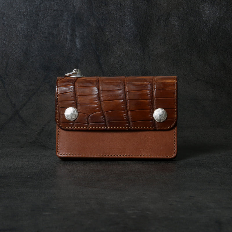 【2025 MOTOR SPECIAL】RW8 ハンドダイ・ヌメクロコ ≪BROWN≫ トラッカーズミドルウォレット