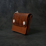 【2025 MOTOR SPECIAL】RW8 ハンドダイ・ヌメクロコ ≪BROWN≫ トラッカーズミドルウォレット