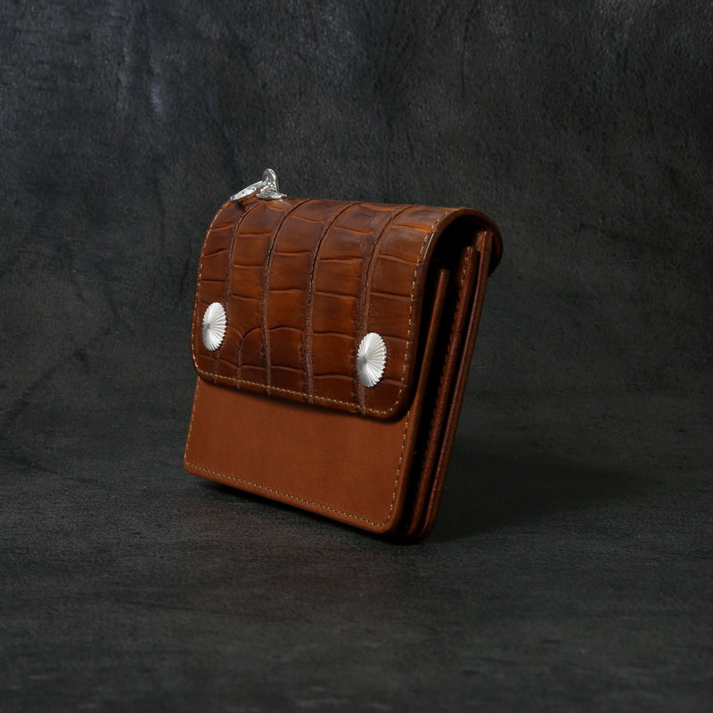 【2025 MOTOR SPECIAL】RW8 ハンドダイ・ヌメクロコ ≪BROWN≫ トラッカーズミドルウォレット