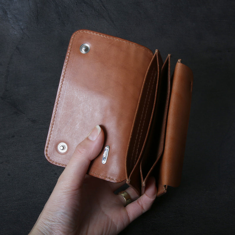 【2025 MOTOR SPECIAL】RW8 ハンドダイ・ヌメクロコ ≪BROWN≫ トラッカーズミドルウォレット