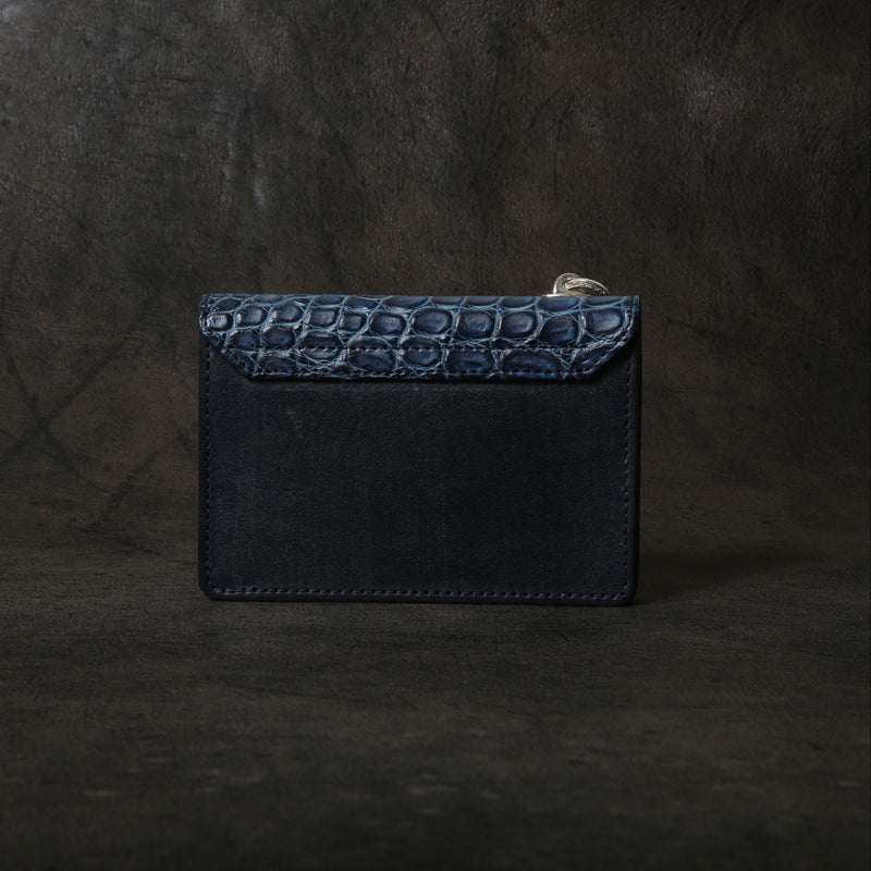 【2025 MOTOR SPECIAL】RW8 藍染めクロコダイル × ブライドルレザー ≪INDIGO≫ トラッカーズミドルウォレット