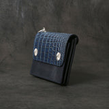 【2025 MOTOR SPECIAL】RW8 藍染めクロコダイル × ブライドルレザー ≪INDIGO≫ トラッカーズミドルウォレット