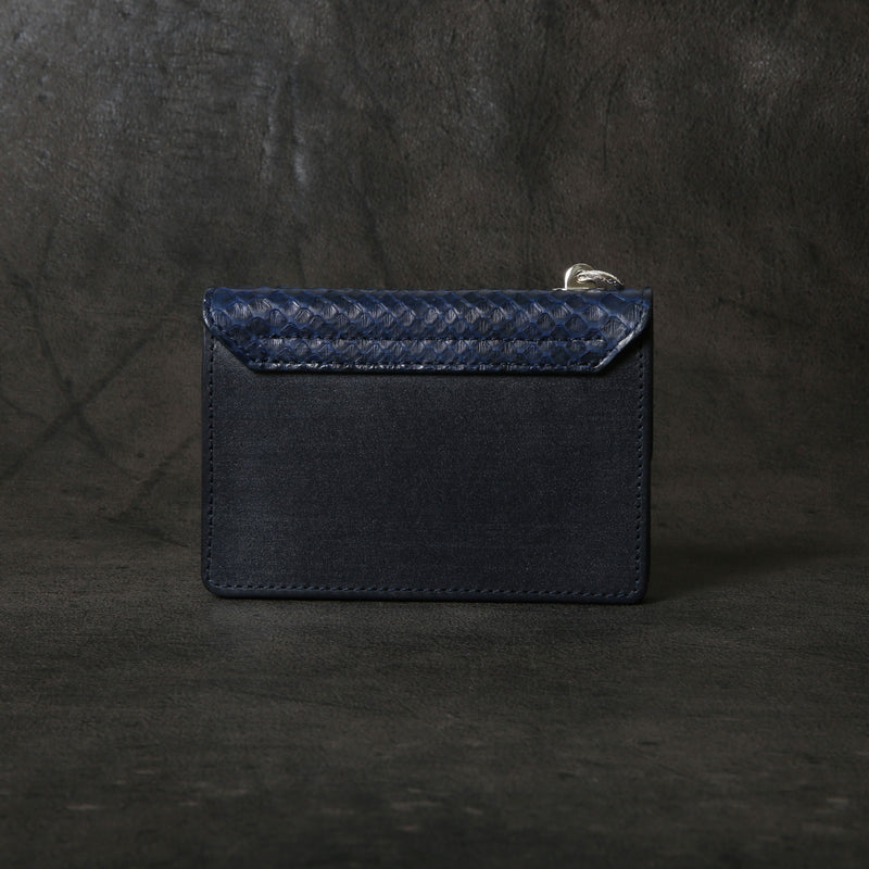 【2025 MOTOR SPECIAL】RW8 藍染めパイソン × ブライドルレザー ≪INDIGO≫ トラッカーズミドルウォレット