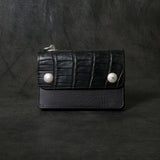 【2025 MOTOR SPECIAL】RW8 ハンドダイ・ヌメクロコ ≪BLACK≫ トラッカーズミドルウォレット