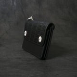 【2025 MOTOR SPECIAL】RW8 ハンドダイ・ヌメクロコ ≪BLACK≫ トラッカーズミドルウォレット