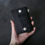 【2025 MOTOR SPECIAL】RW8 ハンドダイ・ヌメクロコ ≪BLACK≫ トラッカーズミドルウォレット