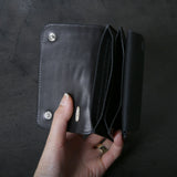 【2025 MOTOR SPECIAL】RW8 ハンドダイ・ヌメクロコ ≪BLACK≫ トラッカーズミドルウォレット