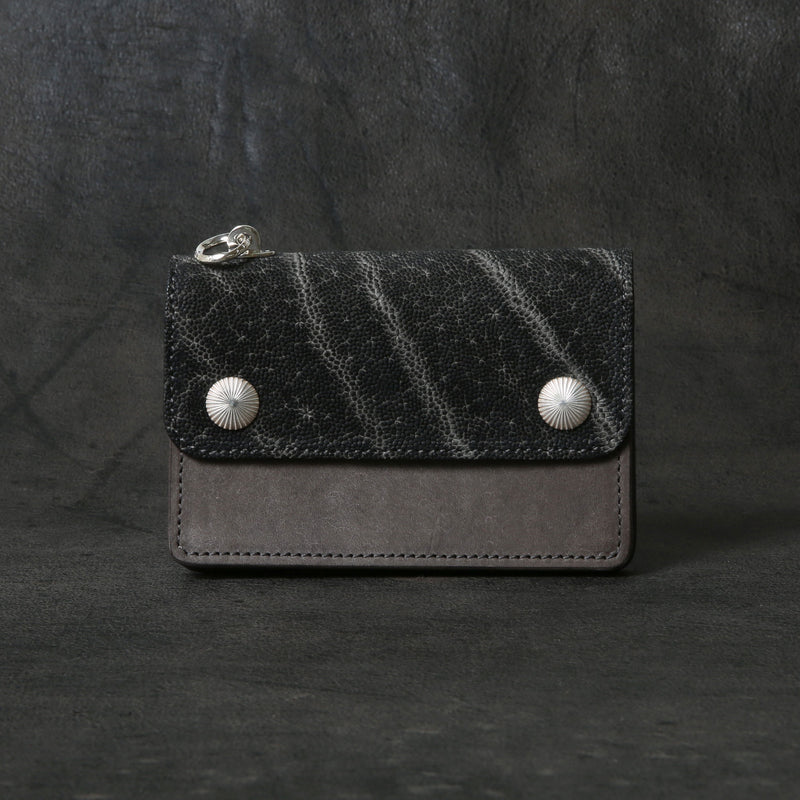 【2025 MOTOR SPECIAL】RW8 墨染めエレファント × マットバケッタ ≪SUMI≫ トラッカーズミドルウォレット