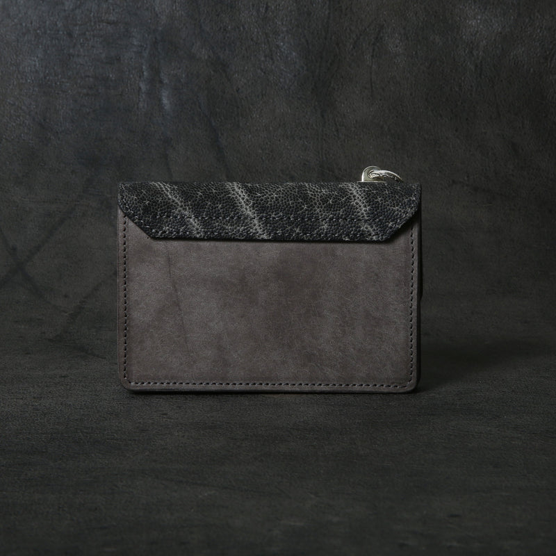 【2025 MOTOR SPECIAL】RW8 墨染めエレファント × マットバケッタ ≪SUMI≫ トラッカーズミドルウォレット