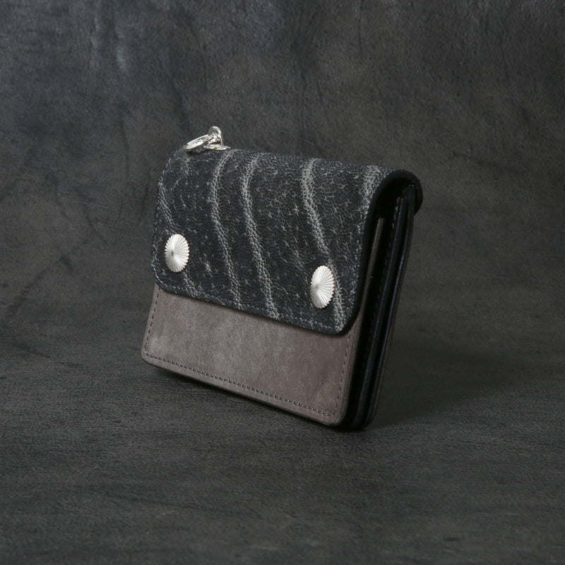 【2025 MOTOR SPECIAL】RW8 墨染めエレファント × マットバケッタ ≪SUMI≫ トラッカーズミドルウォレット