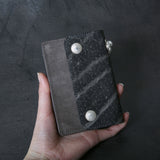 【2025 MOTOR SPECIAL】RW8 墨染めエレファント × マットバケッタ ≪SUMI≫ トラッカーズミドルウォレット