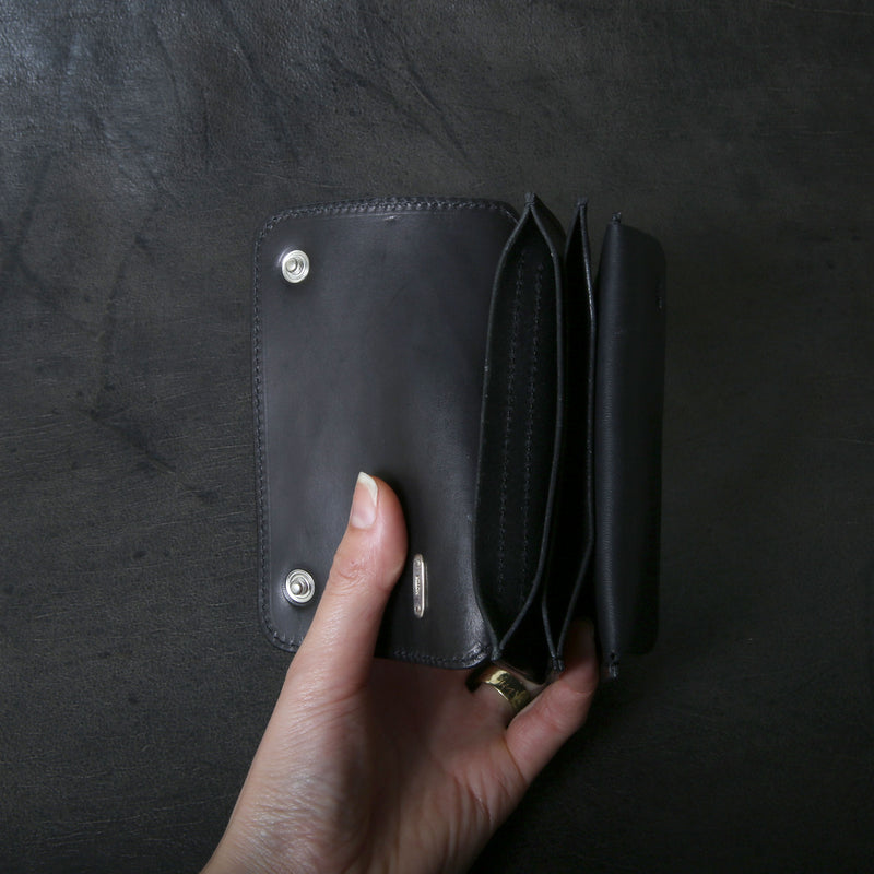 【2025 MOTOR SPECIAL】RW8 エレファント × マットバケッタ ≪BLACK≫ トラッカーズミドルウォレット