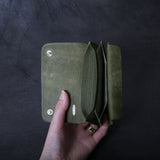 【2025 MOTOR SPECIAL】RW8 エレファント × マットバケッタ ≪GREEN≫ トラッカーズミドルウォレット