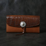 【2025 MOTOR SPECIAL】HLW2 ハンドダイ・クロコ ≪BROWN≫ "HIDEO MOTOIKE" ロングウォレット