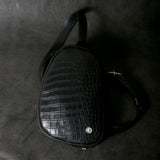 【2025 MOTOR SPECIAL】HBAG1 ハンドダイ・ヌメクロコ ≪BLACK≫ "HIDEO MOTOIKE" ボディバッグ