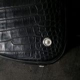 【2025 MOTOR SPECIAL】HBAG1 ハンドダイ・ヌメクロコ ≪BLACK≫ "HIDEO MOTOIKE" ボディバッグ