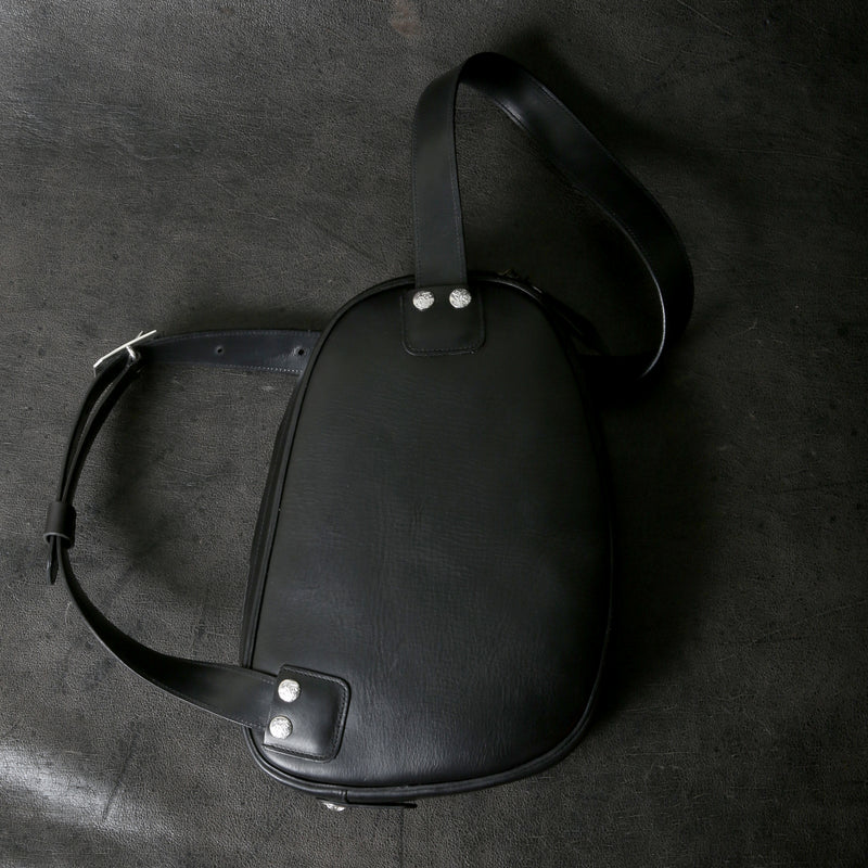 【2025 MOTOR SPECIAL】HBAG1 ハンドダイ・ヌメクロコ ≪BLACK≫ "HIDEO MOTOIKE" ボディバッグ