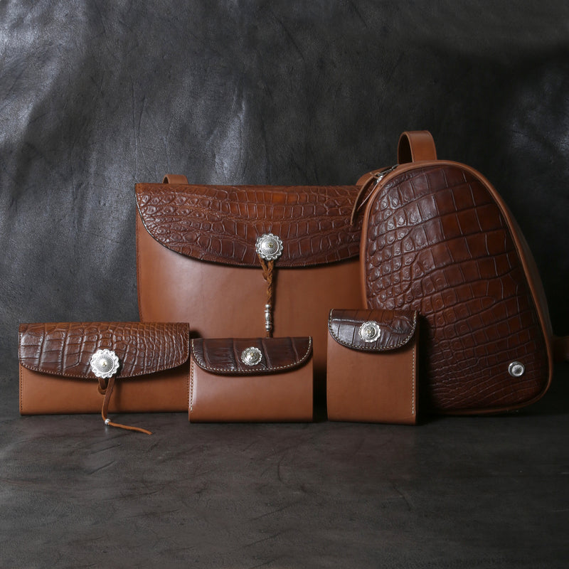 【2025 MOTOR SPECIAL】HW7 ハンドダイ・クロコ ≪BROWN≫ "HIDEO MOTOIKE" ショートウォレット