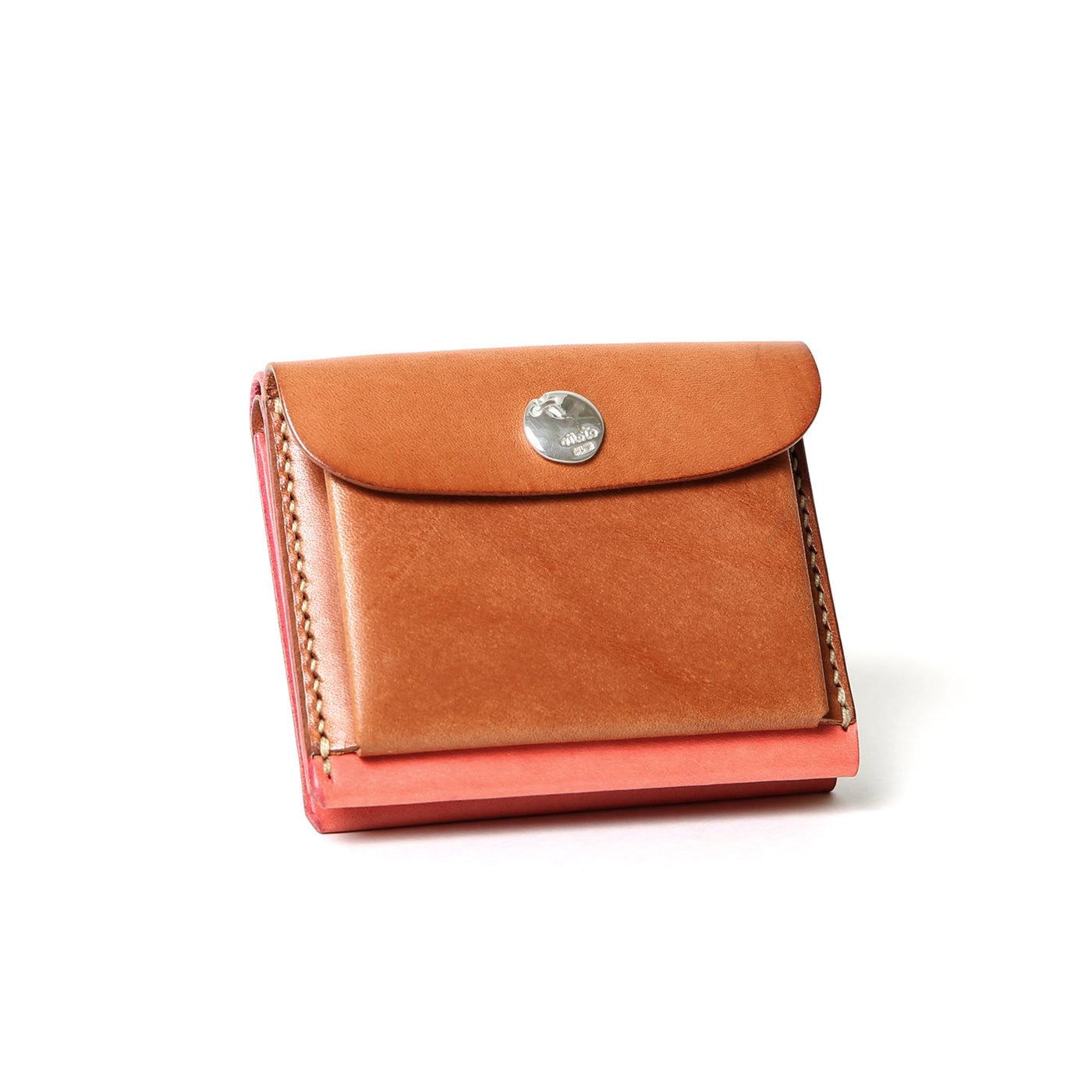 MOTOレザー　ピンク ブラウン ミニ財布 W9 ≪PINK≫ MINI WALLET / ミニウォレット – MOTO ONLINE STORE