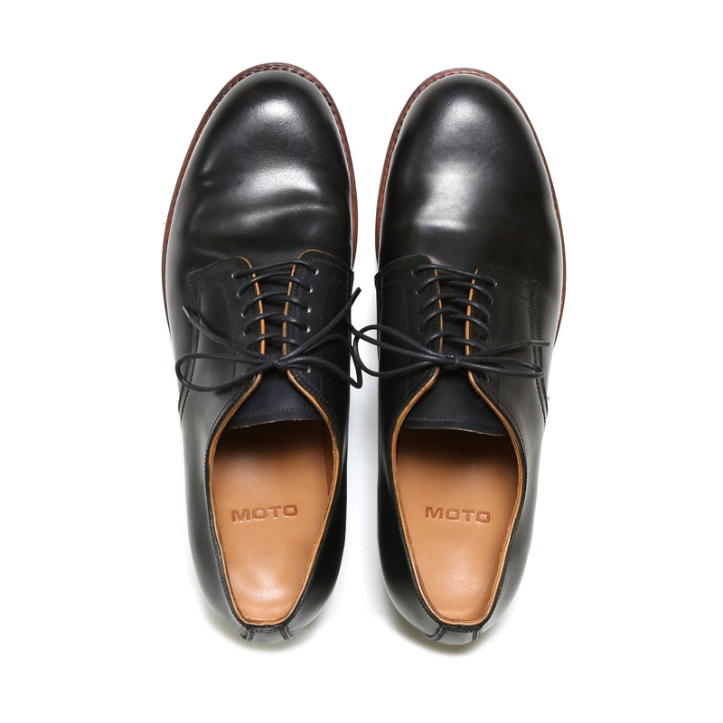 【2024SS COLLECTION】MOTO #2151 ITALIAN CORDOVAN PLAIN TOE SHOES BLACK イタリアンコードバン プレーントゥシューズ ブラック