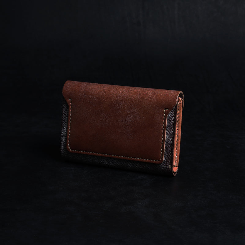 【2025 SPECIAL】W6 フルグレインブライドルレザー × ロシアンカーフ ≪BROWN≫ ミドルウォレット