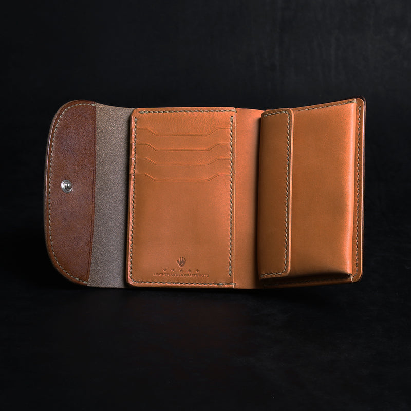 【2025 SPECIAL】W6 フルグレインブライドルレザー × ロシアンカーフ ≪BROWN≫ ミドルウォレット