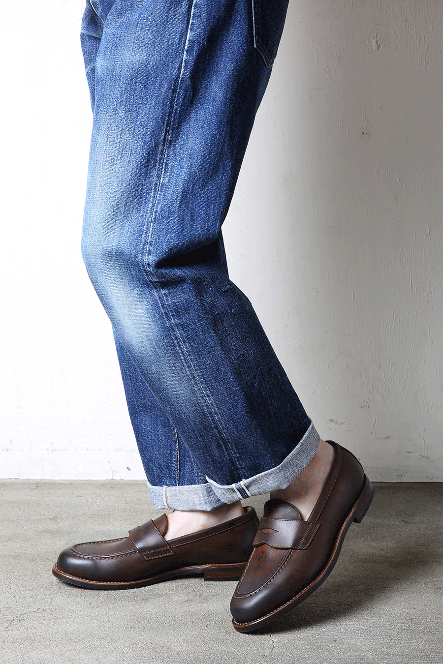 人気を誇る BROWN≫ ≪DARK 2503 HORWEEN ホーウィン LOAFERS PENNY LATIGO 靴