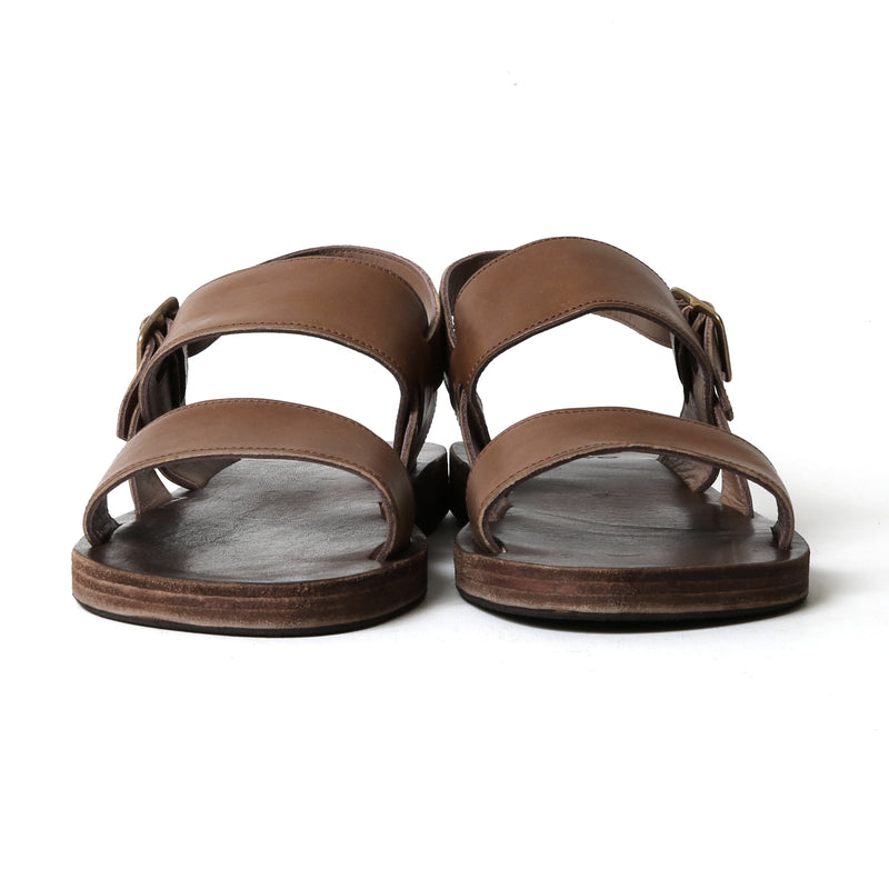 【2025 NEW COLLECTION】#16400 HORSEBUTT ≪SMOOTH BROWN≫ DOUBLE BELT SANDAL ホースバットダブルベルトサンダル