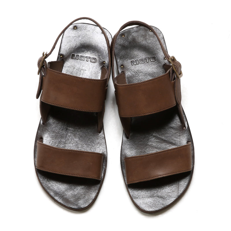 【2025 NEW COLLECTION】#16400 HORSEBUTT ≪SMOOTH BROWN≫ DOUBLE BELT SANDAL ホースバットダブルベルトサンダル