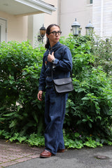 BAG72 ≪BLACK≫ OILED COW LEATHER FLAP MINI SHOULDER BAG フラップミニショルダーバッグ