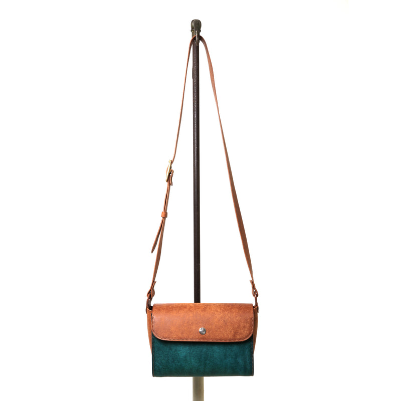 BAG71 ≪BLUE≫ ITALIAN COW LEATHER FLAP MINI SHOULDER BAG フラップミニショルダーバッグ