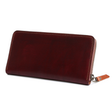 FW1D ≪BURGUNDY≫ HAND-DYED ZIP LONG WALLET / 手染めジップロングウォレット