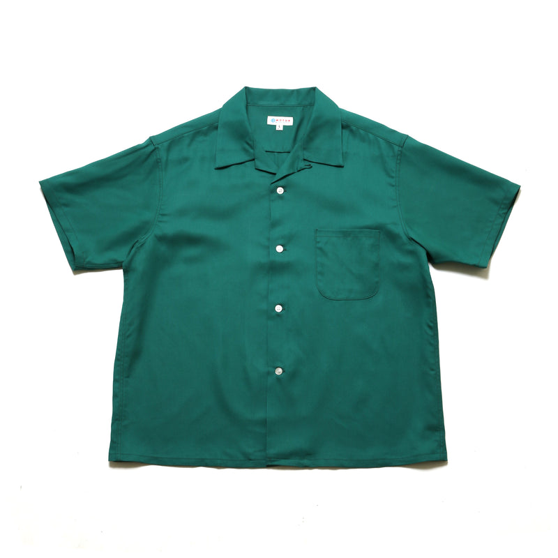 【2025SS COLLECTION】RCL63 ≪GREEN≫ "MOTOR NEW VINTAGE"  RAYON SHORT SLEEVE OPEN COLLAR SHIRTSレーヨン開襟半袖シャツ