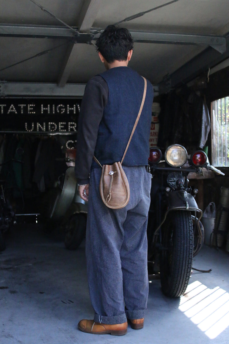 【LIMITED】RBAG21 ≪BROWN SUEDE≫ MOTOR DRAWSTRING BAG / 巾着ショルダーバッグ ブラウンスウェード