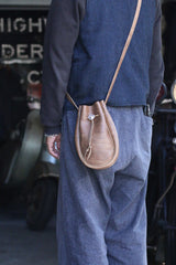 【LIMITED】RBAG21 ≪BROWN SUEDE≫ MOTOR DRAWSTRING BAG / 巾着ショルダーバッグ ブラウンスウェード