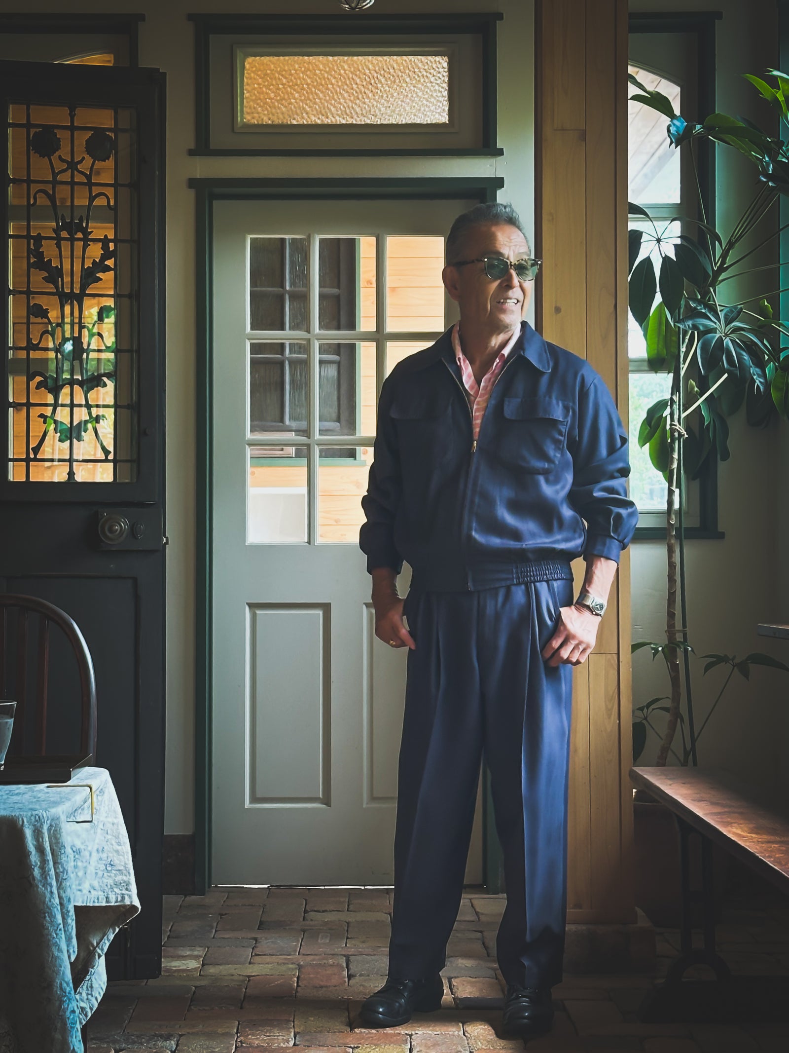 ジャケット・アウター melodyCELFORD TASCLAP掲載】ハイブリッドモッサラウンドカラージャケット