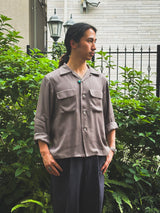 RCL62 ≪GRAY≫ "MOTOR NEW VINTAGE" RAYON LONG SLEEVE OPEN COLLAR SHIRTSレーヨン開襟長袖シャツ