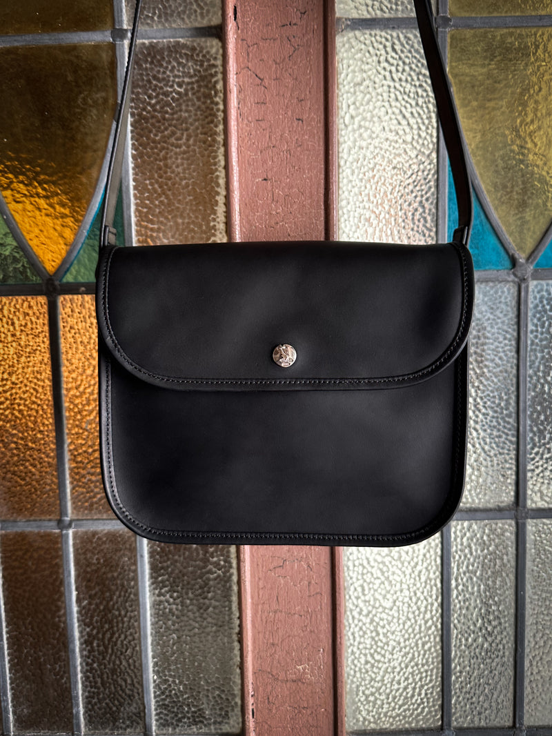 【2025SS COLLECTION】BAG72 ≪BLACK≫ OILED COW LEATHER FLAP MINI SHOULDER BAG フラップミニショルダーバッグ