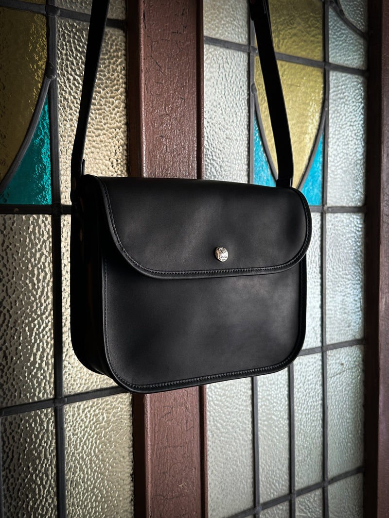 【2025SS COLLECTION】BAG72 ≪BLACK≫ OILED COW LEATHER FLAP MINI SHOULDER BAG フラップミニショルダーバッグ