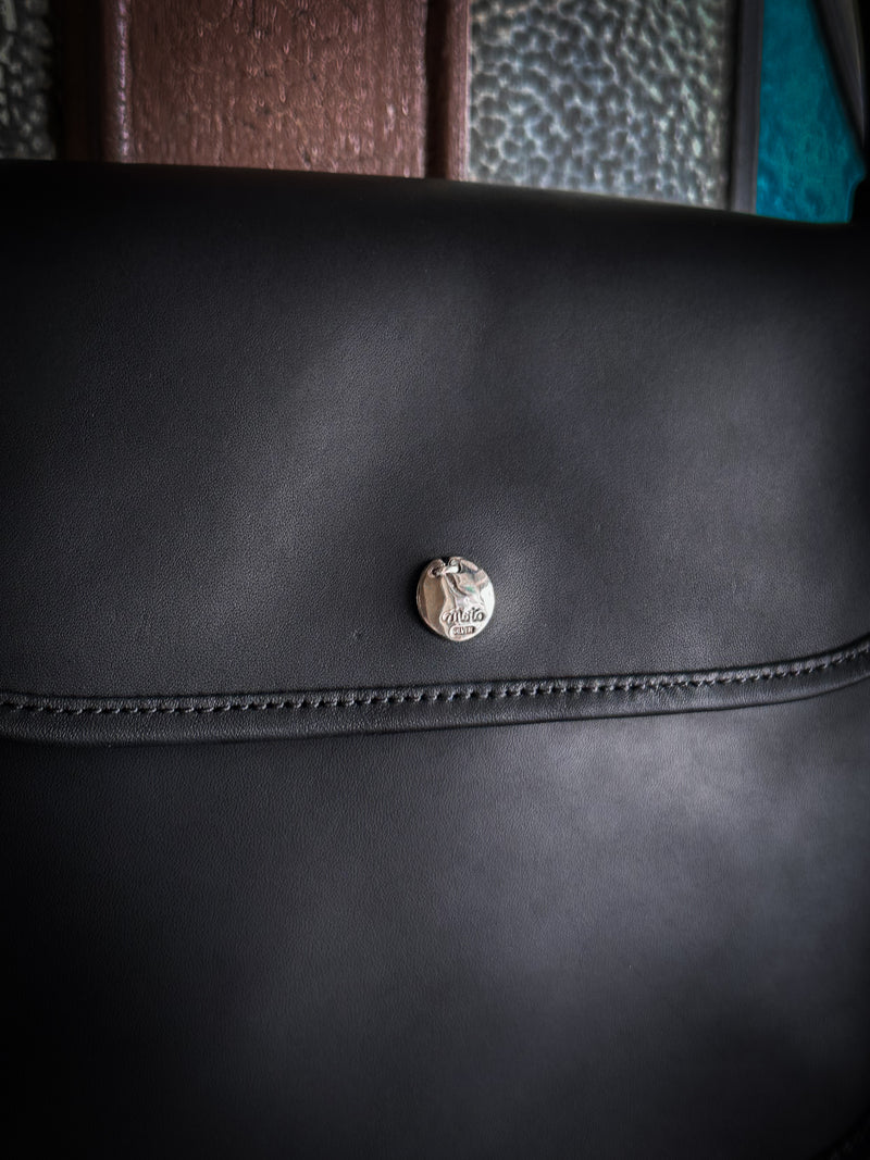 【2025SS COLLECTION】BAG72 ≪BLACK≫ OILED COW LEATHER FLAP MINI SHOULDER BAG フラップミニショルダーバッグ