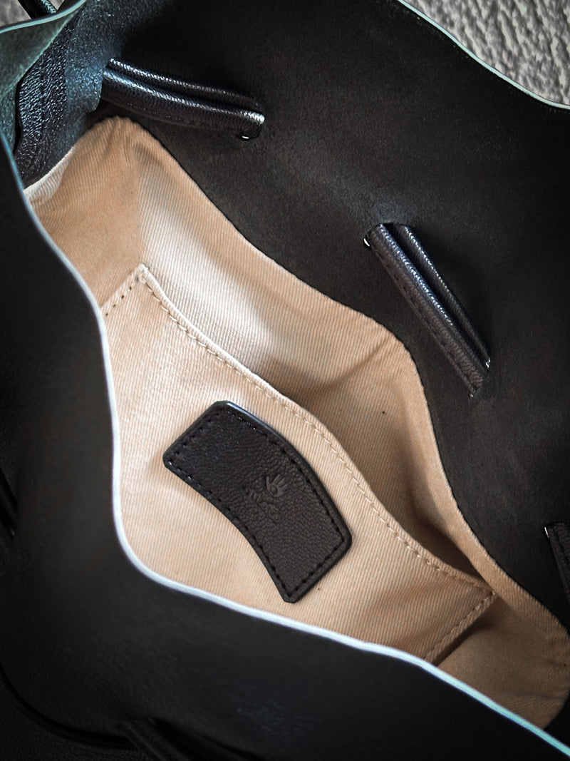 【2025SS COLLECTION】BAG70 ≪BLACK≫ GOAT LEATHER POUCH ゴートレザー巾着ポーチ