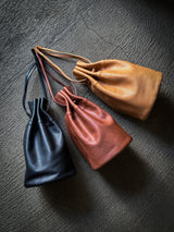【2025SS COLLECTION】BAG70 ≪BLACK≫ GOAT LEATHER POUCH ゴートレザー巾着ポーチ