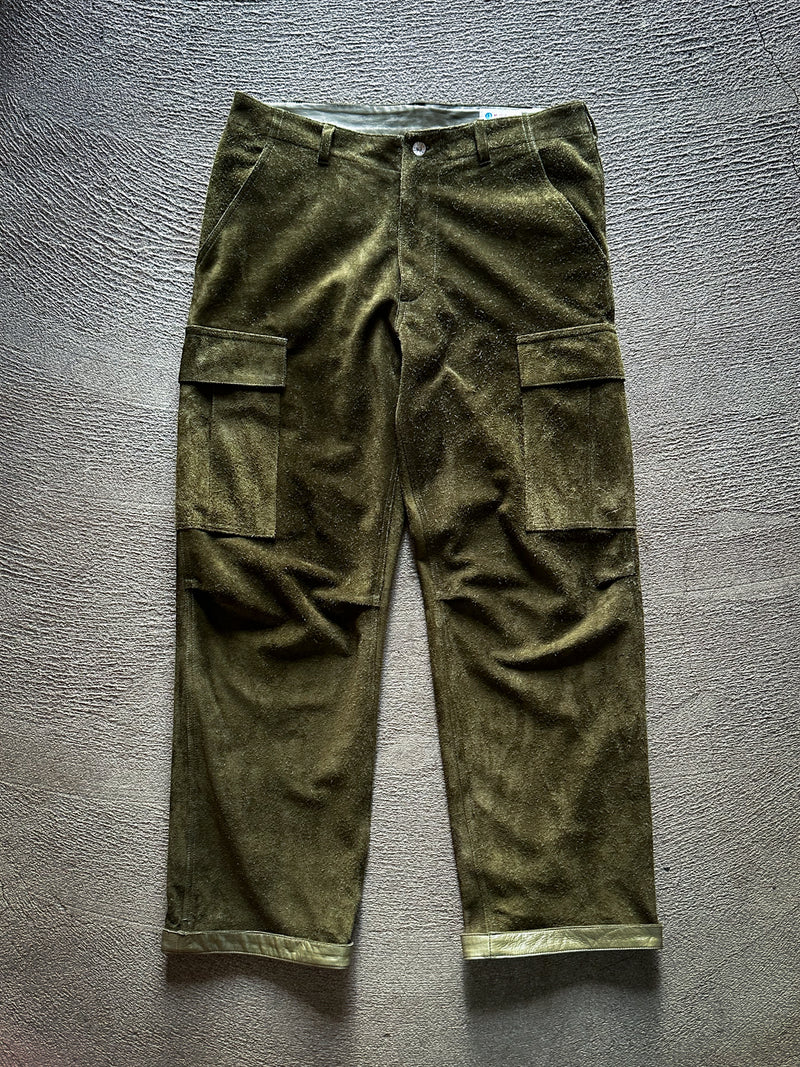 【2025SS COLLECTION】WSBTM10 ≪OLIVE≫ "MOTOR NEW VINTAGE" WASHABLE HORSE ROUGHOUT CARGO PANTS ウォッシャブルホースラフアウト カーゴパンツ